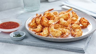 Shrimps in coconut chips