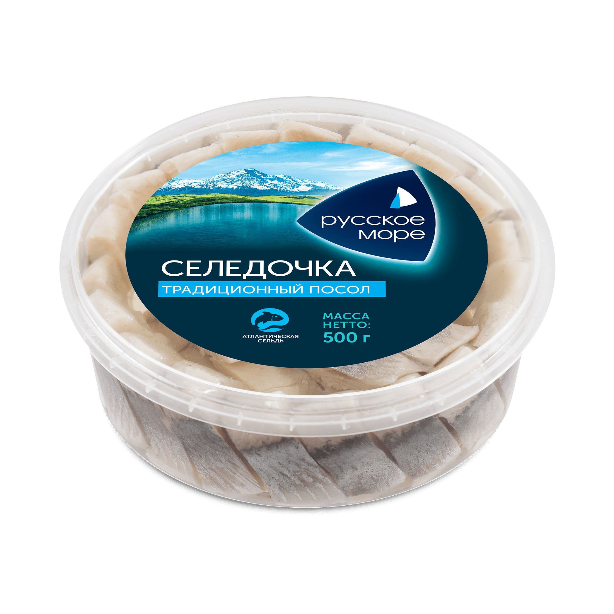 Herring fillet pieces "Russian sea" traditional method of salting in oil