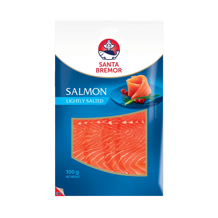 Lightly salted salmon fillet-slices