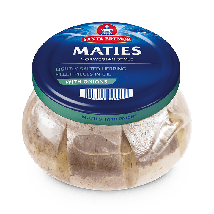 Herring fillet pieces "Maties" "XXL selected" with onions, in oil