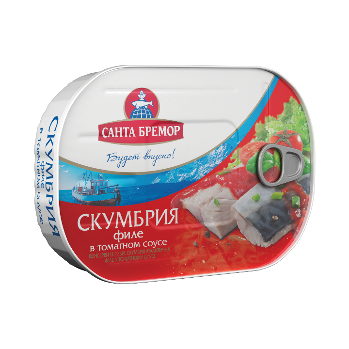 Atlantic mackerel fillet in tomato sauce