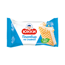 ''YUKKI PLOMBIR ON DAIRY CREAM'' Vanilla-flavoured ice cream in wafer sheets 80 g