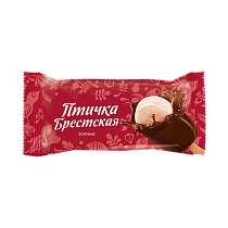"PTICHKA BRESTSKAYA" Plombir ice cream with butter cream flavour in fat glaze with cocoa eskimo 75 g