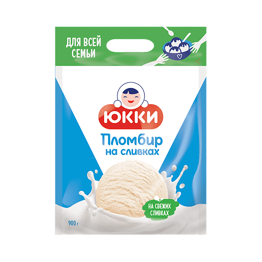 "YUKKI PLOMBIR ON DAIRY CREAM" Vanilla-flavoured ice cream 900 g