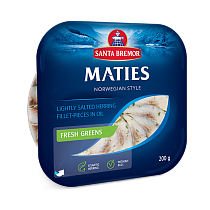 Herring fillet pieces "Maties" "Fresh greens" in oil