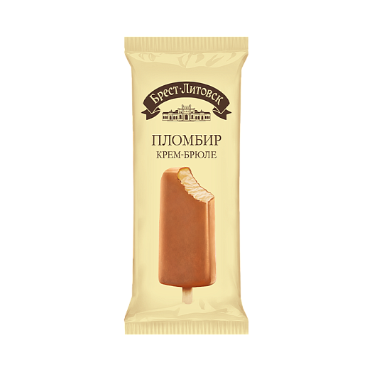 Ice cream creme brulee in milk caramel glaze "BREST-LITOVSK", 1/70 g